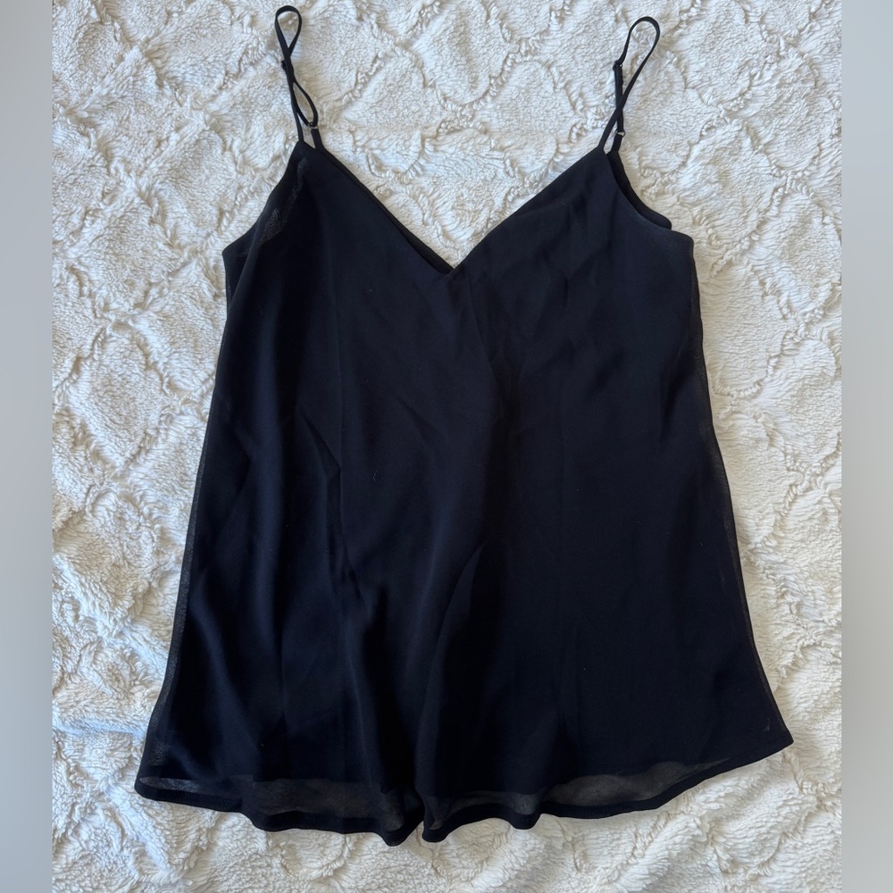 2Bella Black Flowy Camisole Tank Top Lightweight Layering Size S